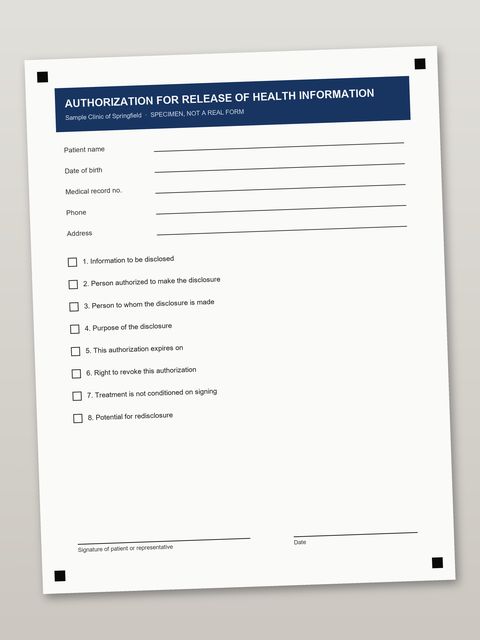 Before: Release form on a white table, tilted 2°, navy header.