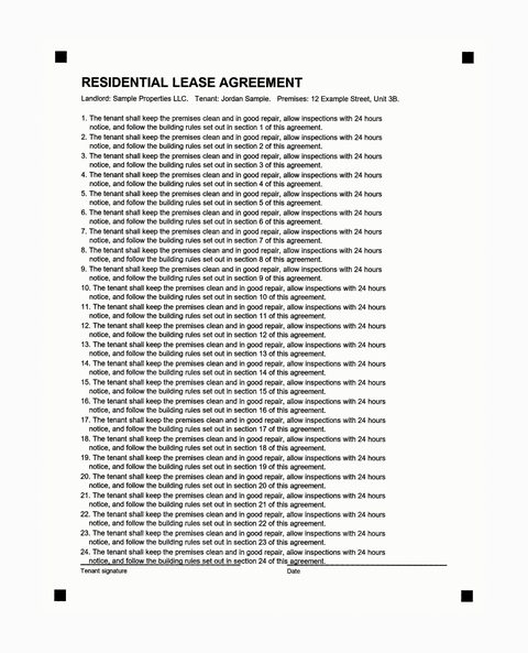 Delivered by DocSupra: Flatbed scan of a lease, straight and complete.